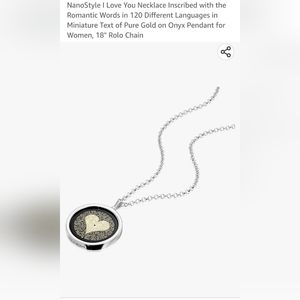 Sterling silver "I love you" (in 120 different languages) necklace w/ 18" chain